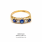 Antique Gold, Sapphire and Diamond 5-stone Ring