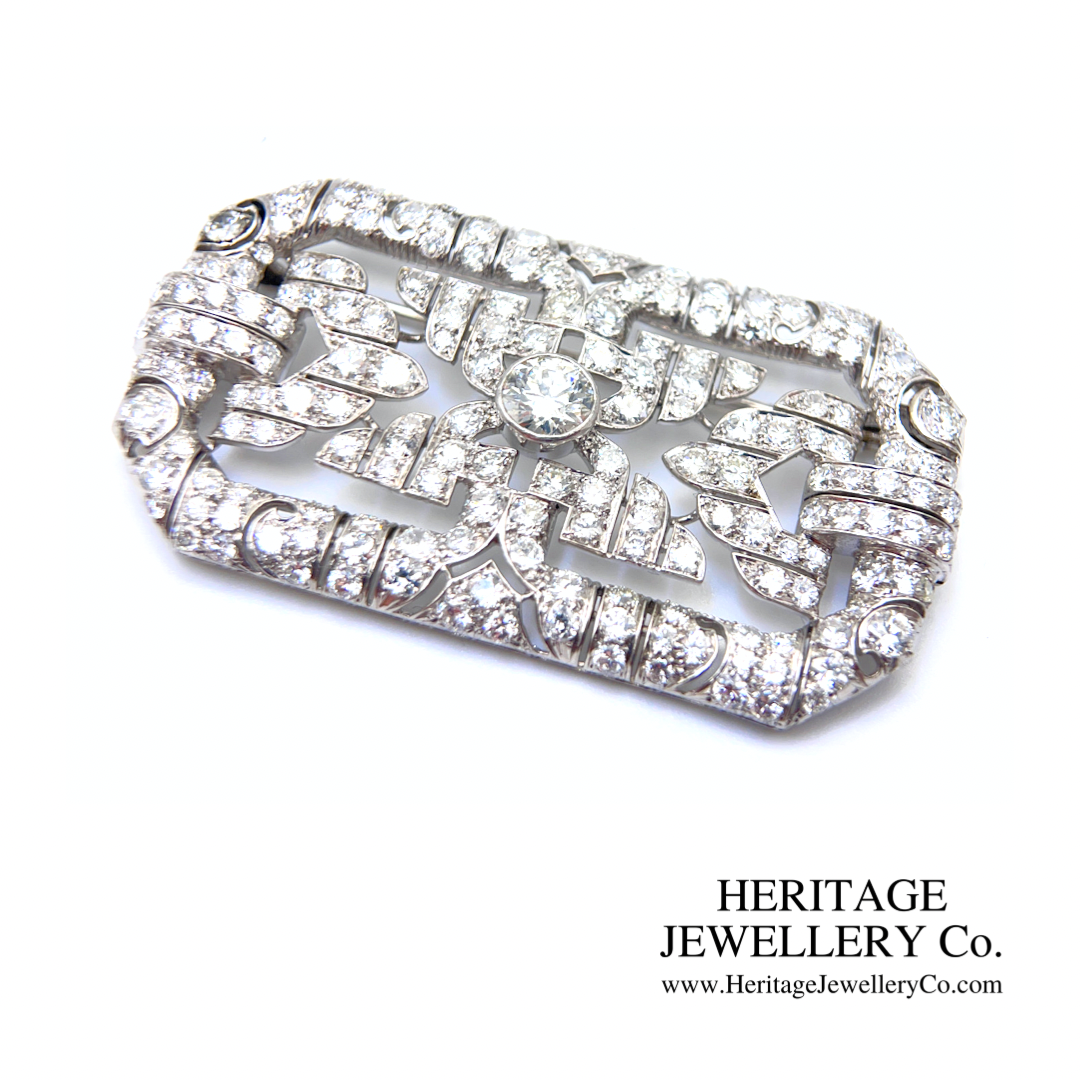 Art Deco Diamond Plaque Brooch