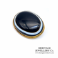 Victorian Banded Agate Brooch with Gold Mount