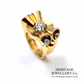 French Diamond Odeonesque Retro Ring