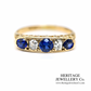 Antique Sapphire and Diamond 5-Stone Ring