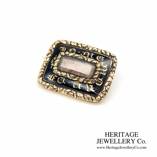 Antique Gold & Enamel Mourning Brooch (c.1833)