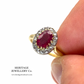 Antique Ruby and Diamond Cluster Ring