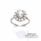 French Rose Cut Diamond Cluster Ring