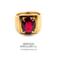 Antique Period Signet Ring with Fire Garnet (9ct Gold)