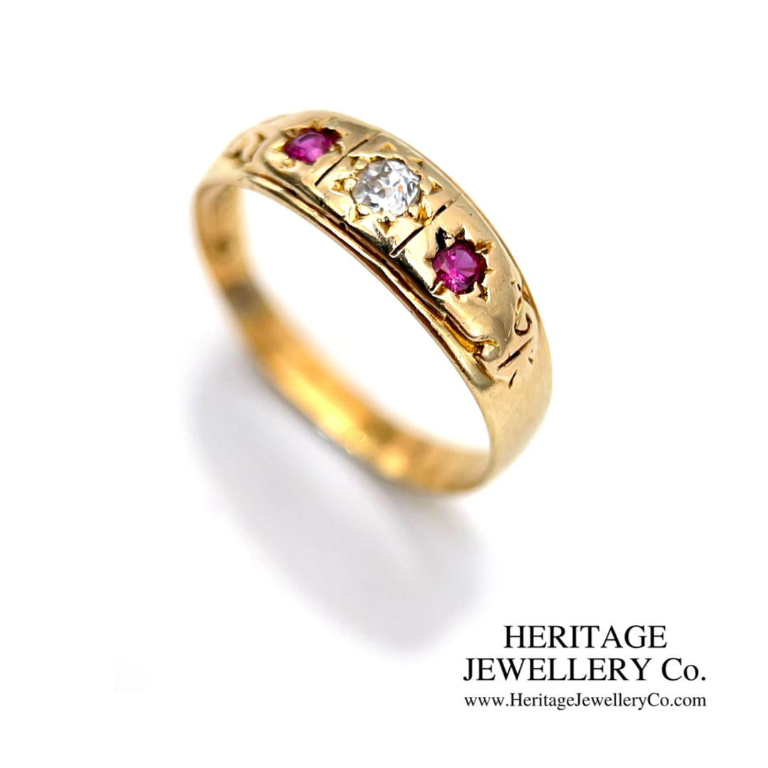 Antique Ruby & Diamond Gypsy Ring