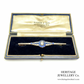 Antique Navette Diamond and Sapphire Brooch