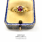 Antique Ruby Solitaire Gypsy Ring
