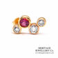 Pink Tourmaline & Diamond Stud Earrings