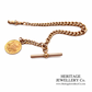 Antique Curb Chain Bracelet with T-Bar and Medallion