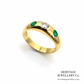 Vintage Emerald and Diamond Gypsy Ring