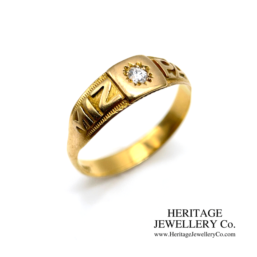 Antique Diamond Mizpah Ring