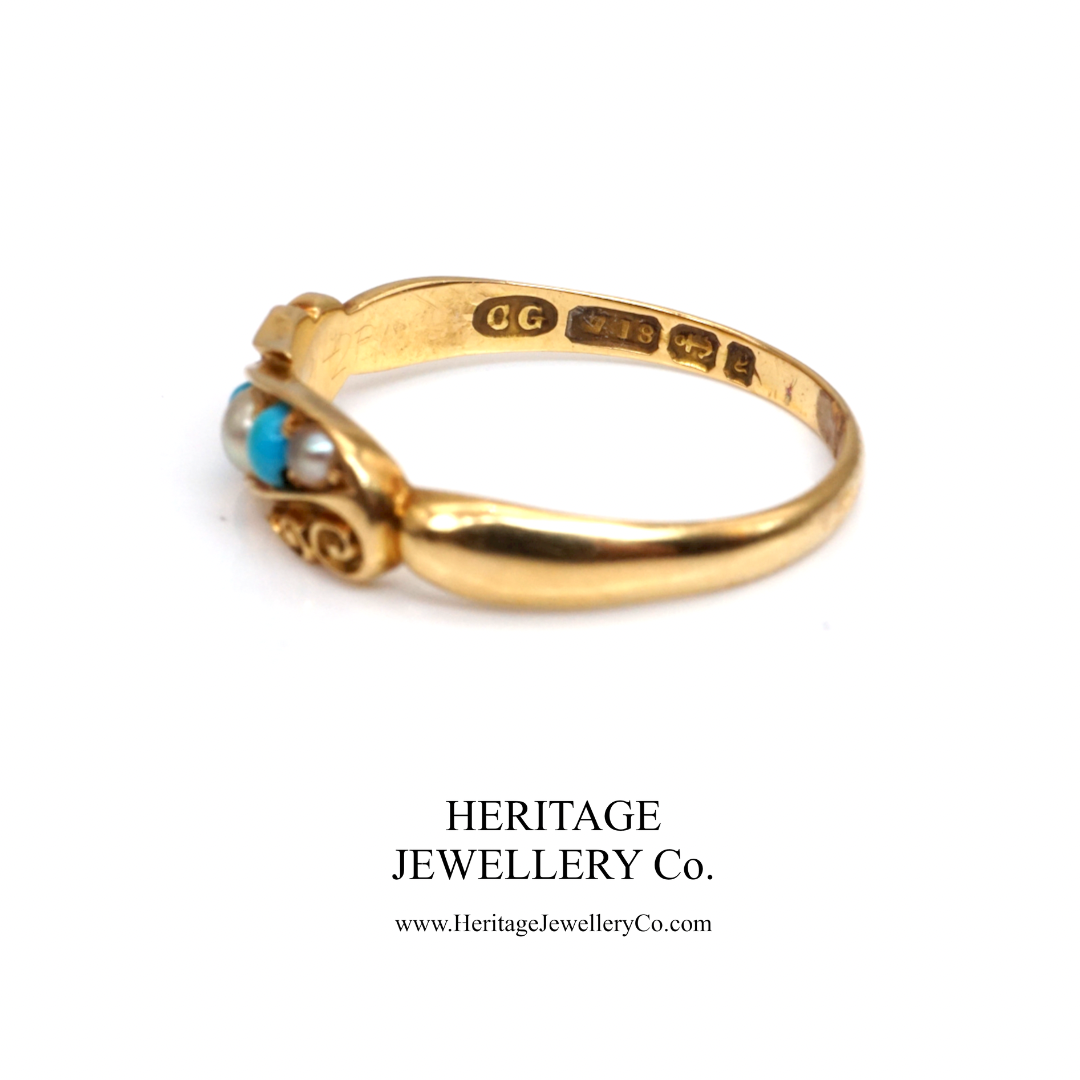 Victorian Turquoise & Pearl Ring (c.1898)