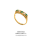 Antique Carved Emerald & Diamond Ring (18ct)