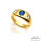 Vintage Sapphire and Diamond Gypsy Ring (14ct Gold)