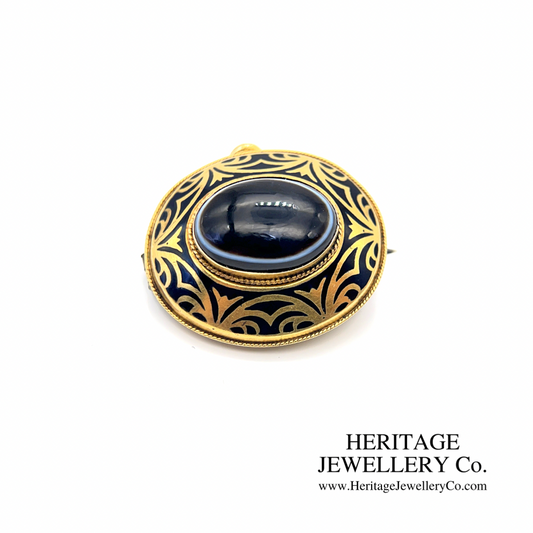 Antique Banded Agate Brooch
