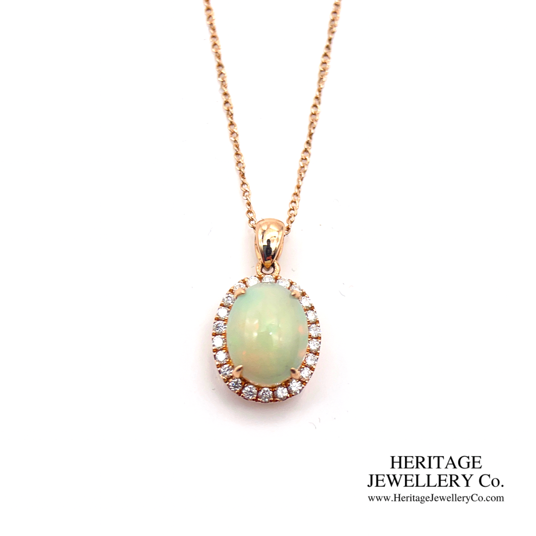 Opal and Diamond Pendant Necklace (18ct gold)