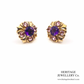 Vintage Amethyst and Tourmaline Stud Earrings