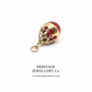 Gold Carnelian Orb Fob Seal Pendant