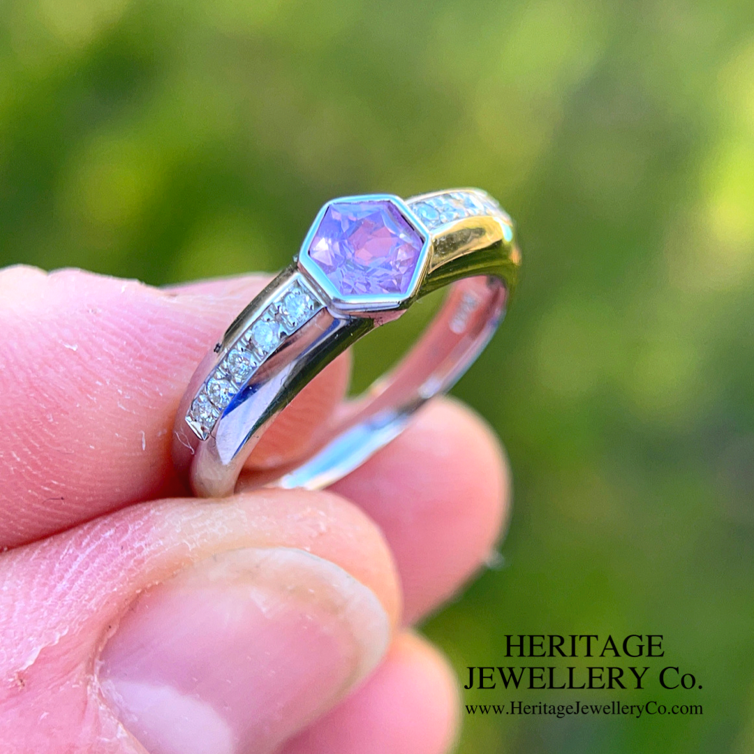 Pink Sapphire & Diamond Ring