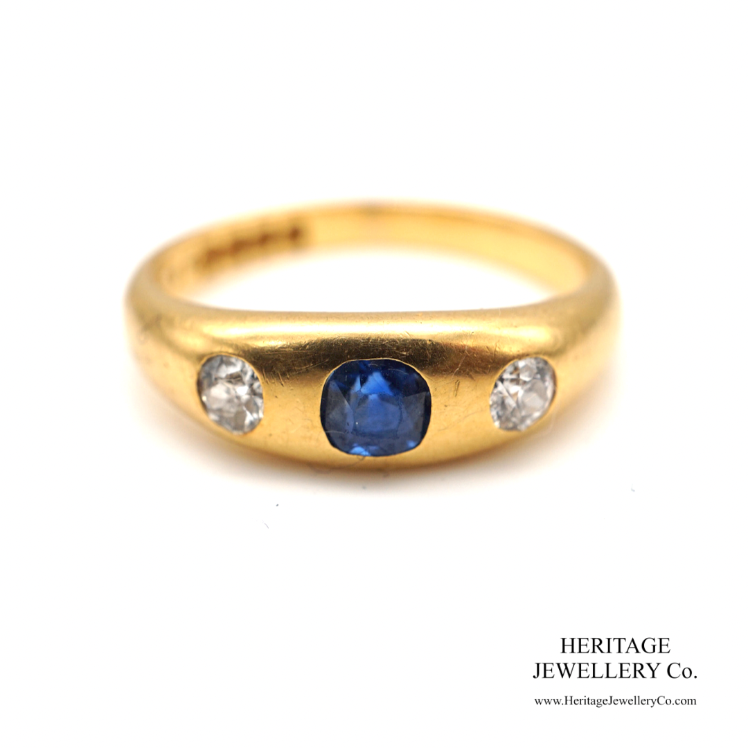 Victorian Sapphire and Diamond Gypsy Ring (c. 1898)