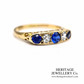 Antique Sapphire and Diamond 5-Stone Ring