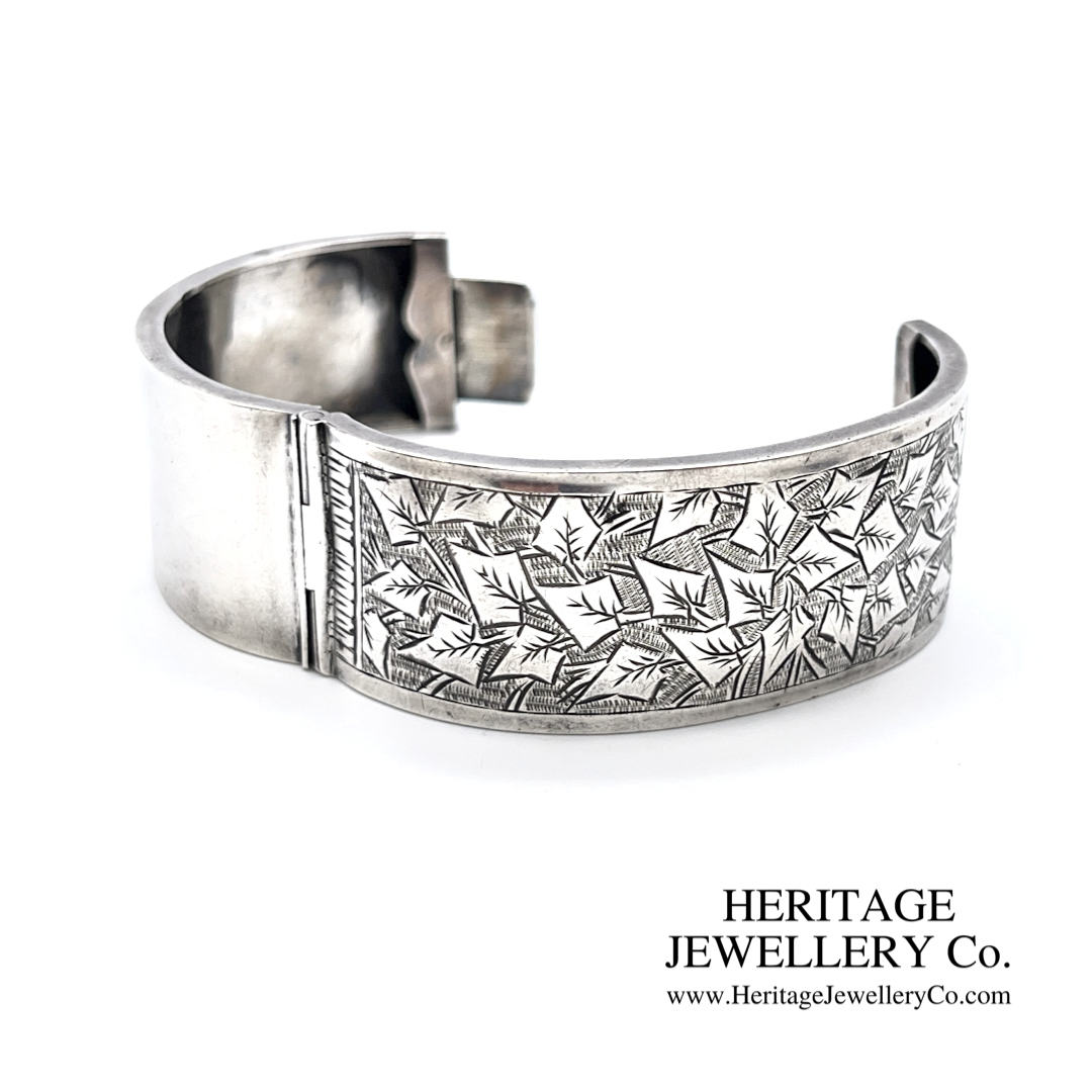 Antique Victorian Silver Bangle Bracelet
