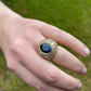 Vintage French Sapphire & Diamond Bombe Ring