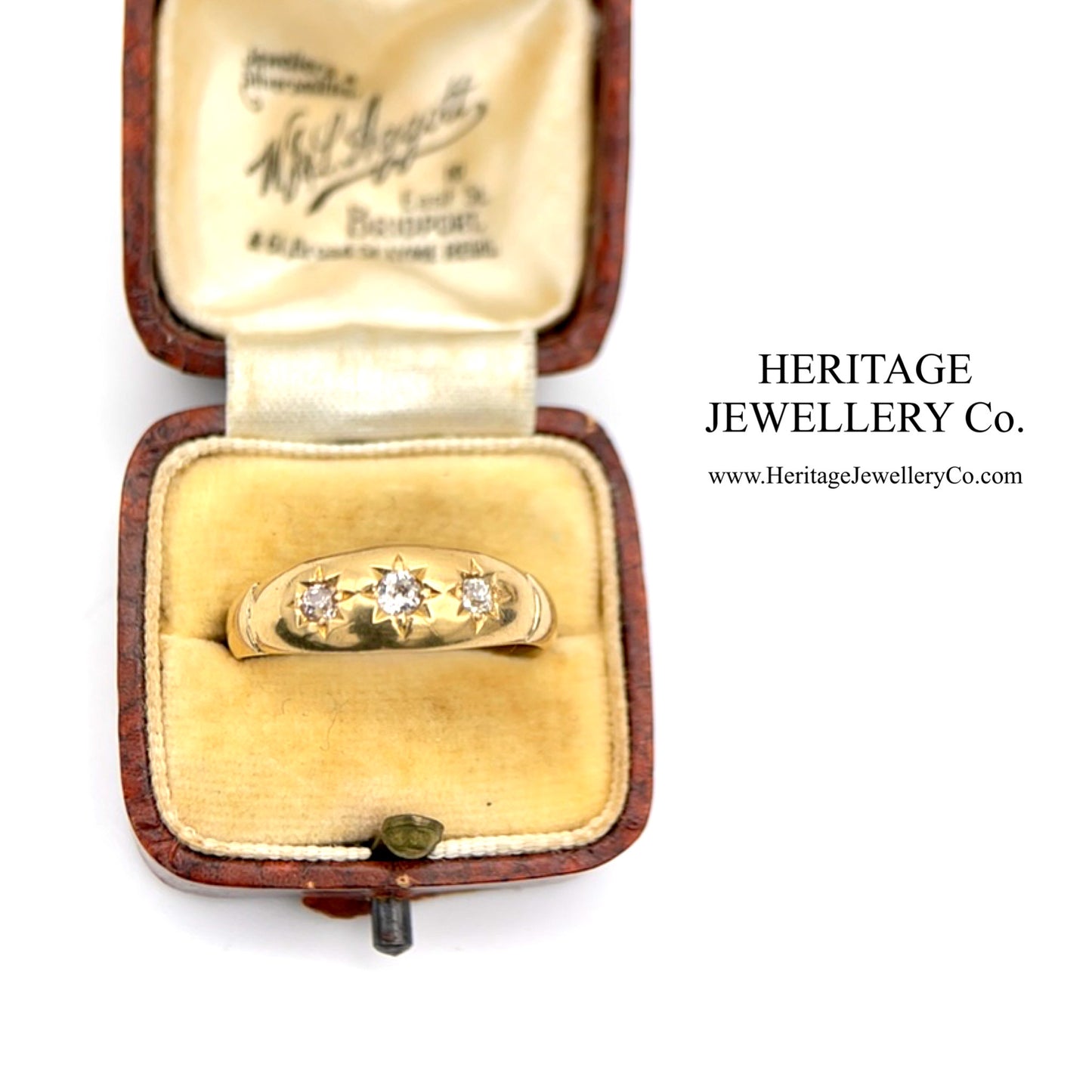 Edwardian 3-Stone Diamond Gypsy Ring (c. 1902)