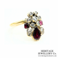 Georgian Garnet and Diamond Duchesse Ring