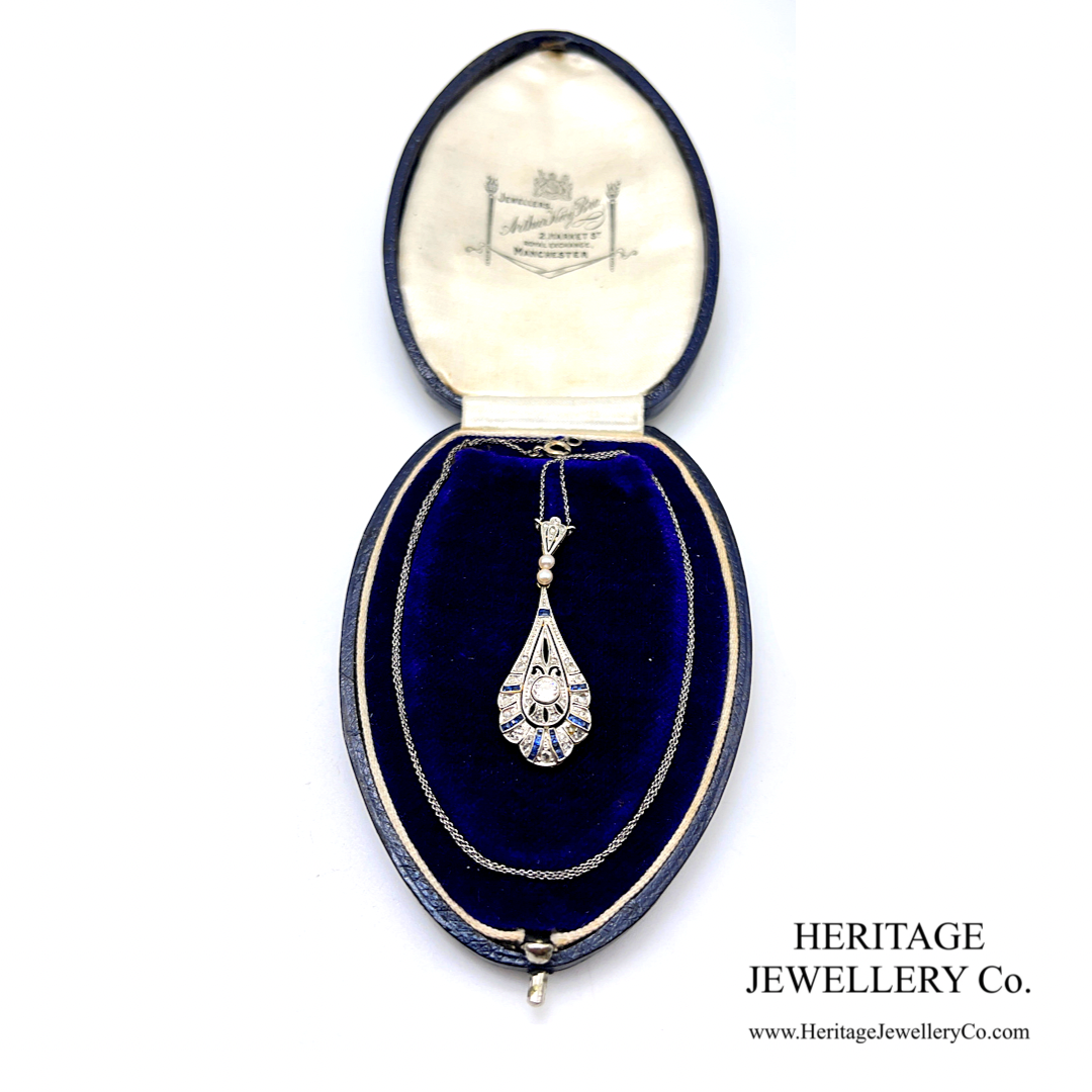 Art Deco Diamond Pendant & Chain