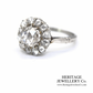 French Rose Cut Diamond Cluster Ring