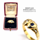 Antique Sapphire & Diamond Heart Ring (18ct gold)