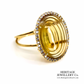 Fine Carved Citrine and Diamond Ring
