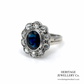 Saphire & Diamond Cluster Ring