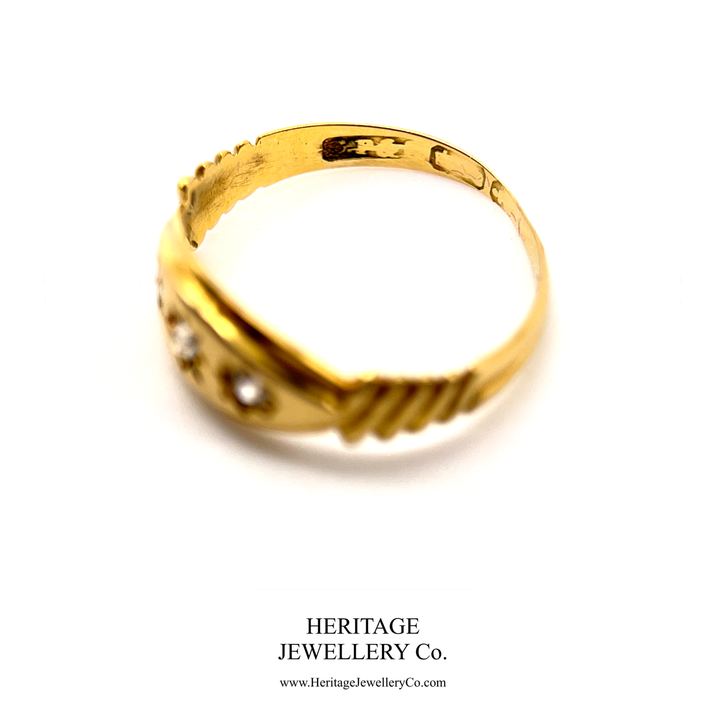 Edwardian 3-Stone Diamond Gypsy Ring (c.1900-1910)
