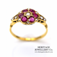 RESERVED - Antique Ruby Diamond Cluster Ring