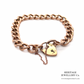Antique Gold Curb Bracelet with Heart Padlock (9.2g 9ct gold)