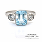 RESERVED - Aquamarine & Diamond Ring (Platinum)