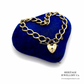 Gold Curb Bracelet with Heart Padlock (21.3g; 9ct gold)