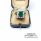 Vintage Emerald and Diamond Cluster Ring