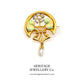 Fine Art Nouveau Gold & Enamel Brooch with Natural Pearls (c.1850-1890)