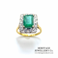 Vintage Emerald and Diamond Cluster Ring