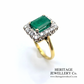 Vintage Emerald and Diamond Cluster Ring