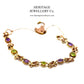 Antique Suffragette Bracelet with Peridot and Amethyst with Heart Padlock