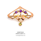 Antique Suffragette Brooch with Amethyst, Pearl and Peridot