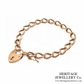 Antique Rose Gold Curb Bracelet with Heart Padlock