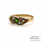 Victorian Green Garnet and Diamond Gypsy Ring (18ct; c.1890-1900)