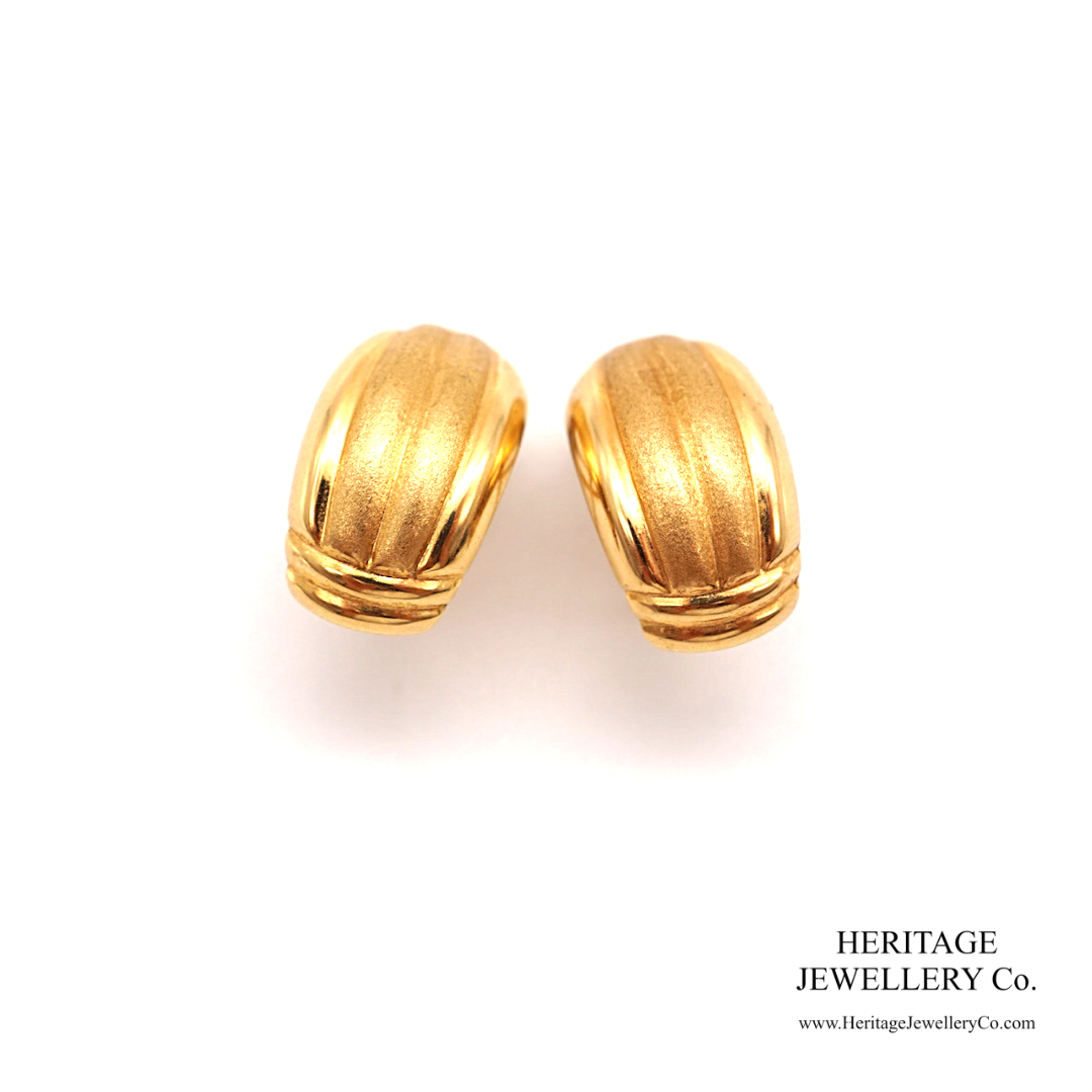 Vintage Gold Hoop / Half Shell Earrings (18ct gold)
