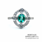 Emerald & Diamond Cluster Ring